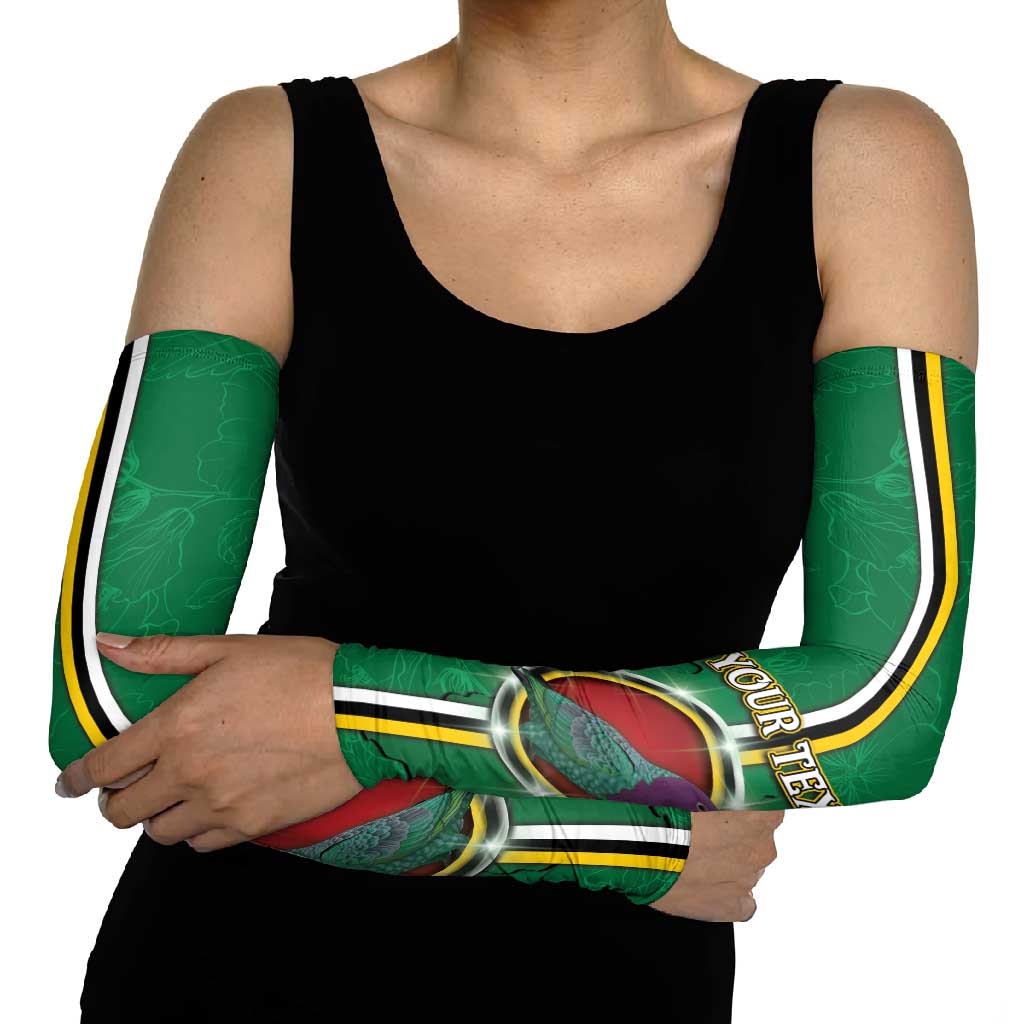 Personalized Dominica Arm Sleeves Sisserou Parrot With Hibiscus Patterns - Wonder Print Shop