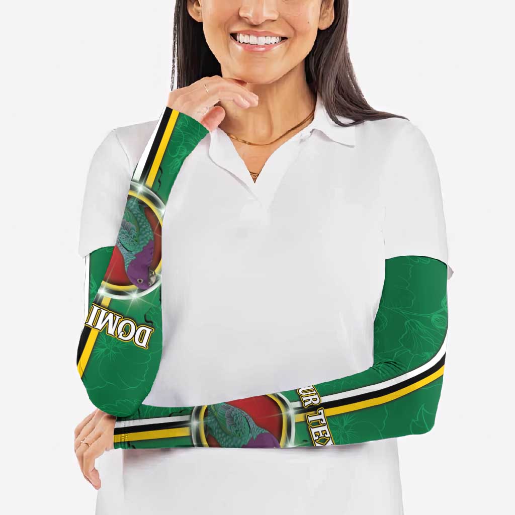 Personalized Dominica Arm Sleeves Sisserou Parrot With Hibiscus Patterns - Wonder Print Shop