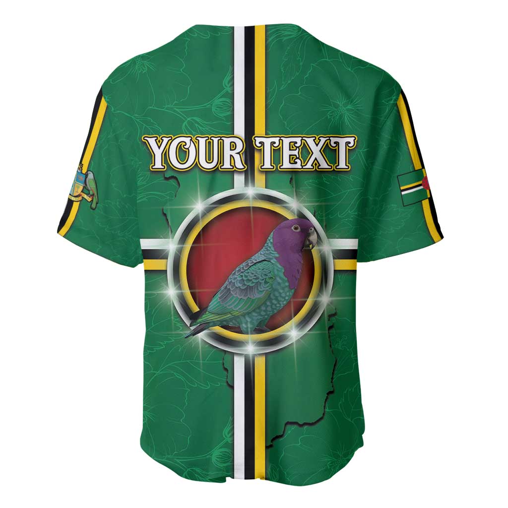 Personalized Dominica Baseball Jersey Sisserou Parrot With Hibiscus Patterns - Wonder Print Shop