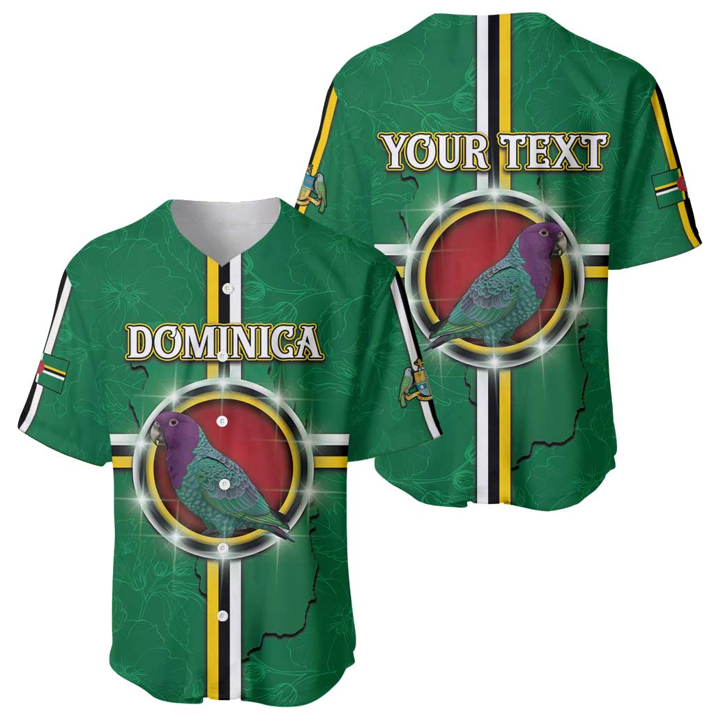 Personalized Dominica Baseball Jersey Sisserou Parrot With Hibiscus Patterns - Wonder Print Shop