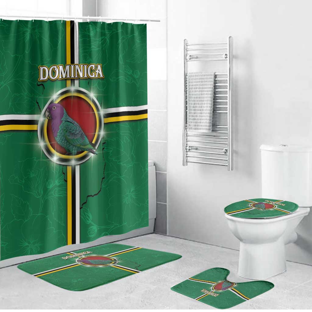Dominica Bathroom Set Sisserou Parrot With Hibiscus Patterns - Wonder Print Shop
