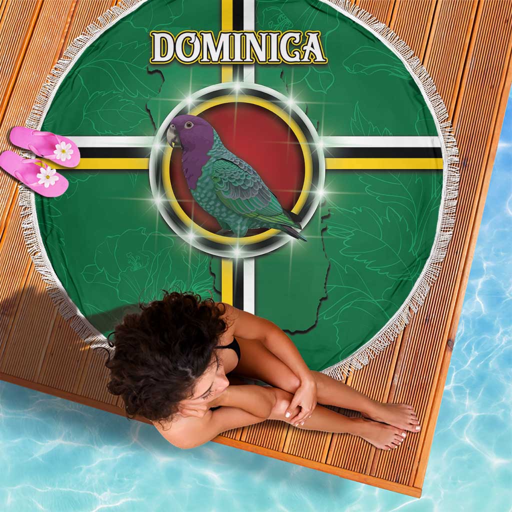 Dominica Beach Blanket Sisserou Parrot With Hibiscus Patterns - Wonder Print Shop