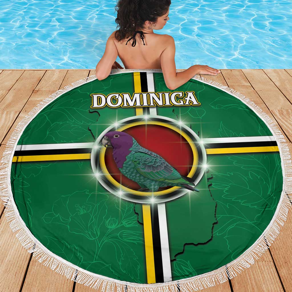 Dominica Beach Blanket Sisserou Parrot With Hibiscus Patterns - Wonder Print Shop