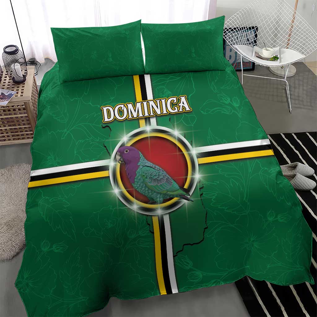 Dominica Bedding Set Sisserou Parrot With Hibiscus Patterns - Wonder Print Shop