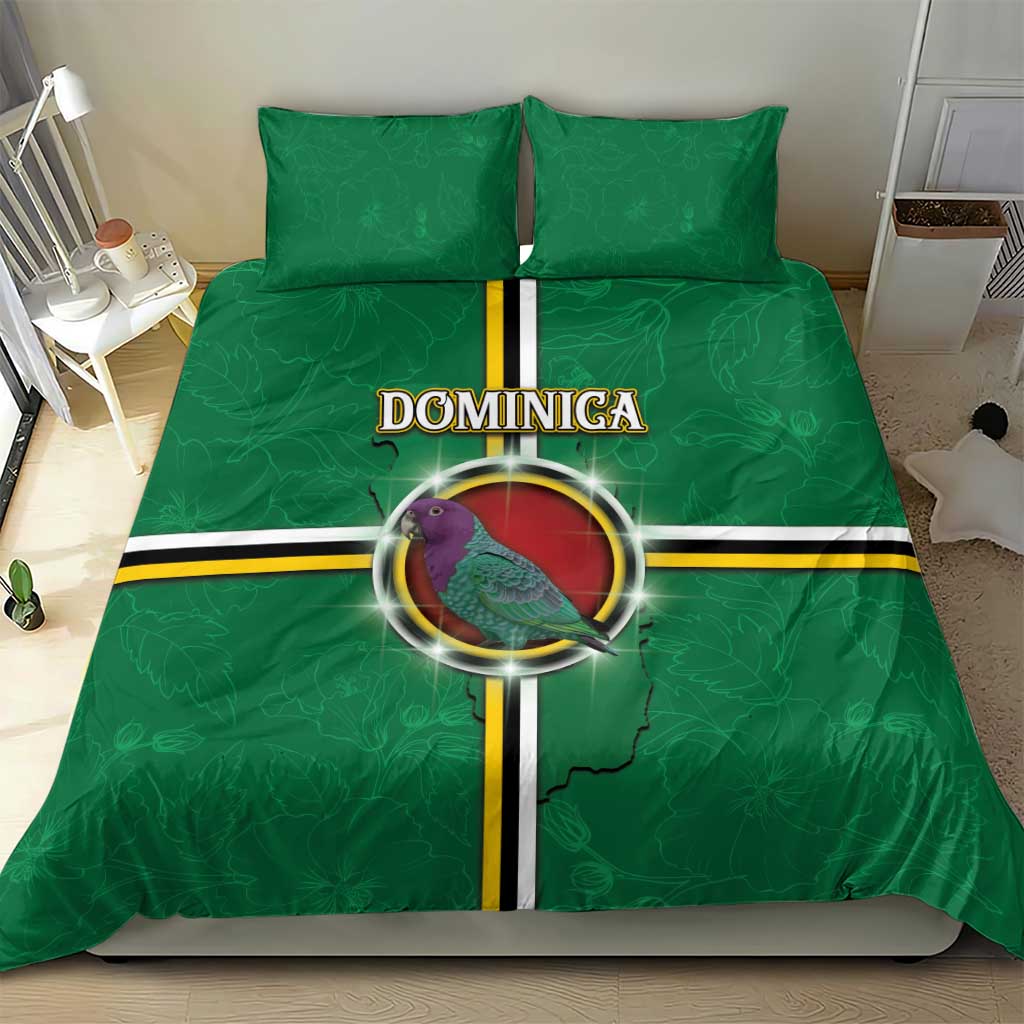 Dominica Bedding Set Sisserou Parrot With Hibiscus Patterns - Wonder Print Shop
