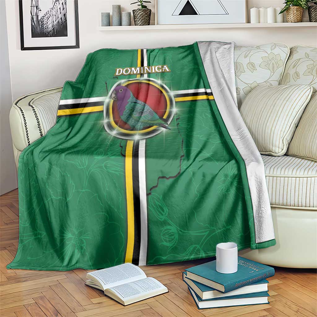 Dominica Blanket Sisserou Parrot With Hibiscus Patterns - Wonder Print Shop