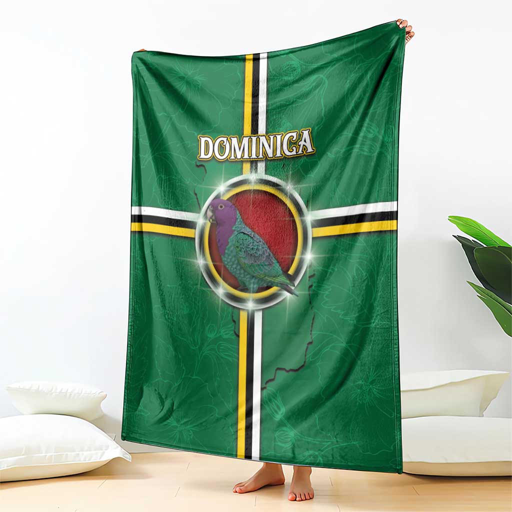 Dominica Blanket Sisserou Parrot With Hibiscus Patterns - Wonder Print Shop