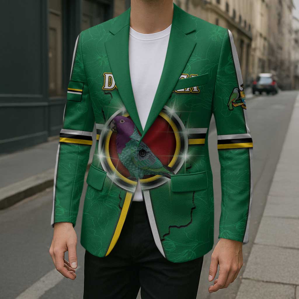 Personalized Dominica Blazer Sisserou Parrot With Hibiscus Patterns - Wonder Print Shop