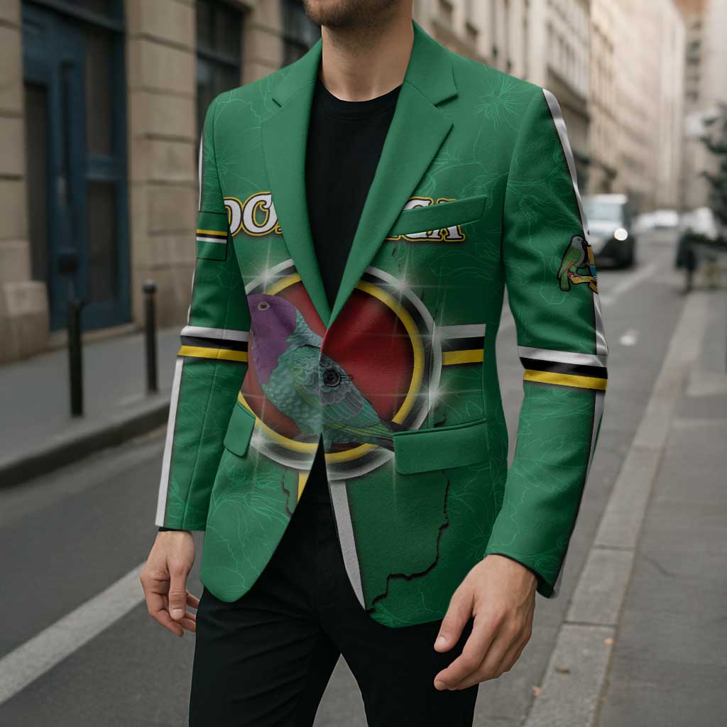Personalized Dominica Blazer Sisserou Parrot With Hibiscus Patterns - Wonder Print Shop