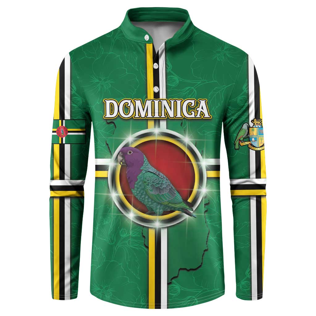 Personalized Dominica Button Sweatshirt Sisserou Parrot With Hibiscus Patterns - Wonder Print Shop