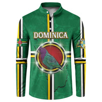 Personalized Dominica Button Sweatshirt Sisserou Parrot With Hibiscus Patterns - Wonder Print Shop