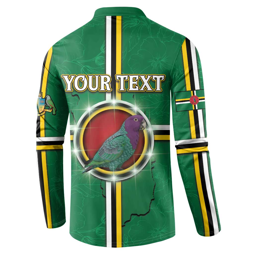 Personalized Dominica Button Sweatshirt Sisserou Parrot With Hibiscus Patterns - Wonder Print Shop