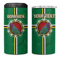 Personalized Dominica 4 in 1 Can Cooler Tumbler Sisserou Parrot With Hibiscus Patterns - Wonder Print Shop