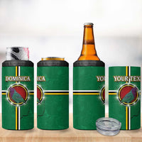 Personalized Dominica 4 in 1 Can Cooler Tumbler Sisserou Parrot With Hibiscus Patterns - Wonder Print Shop