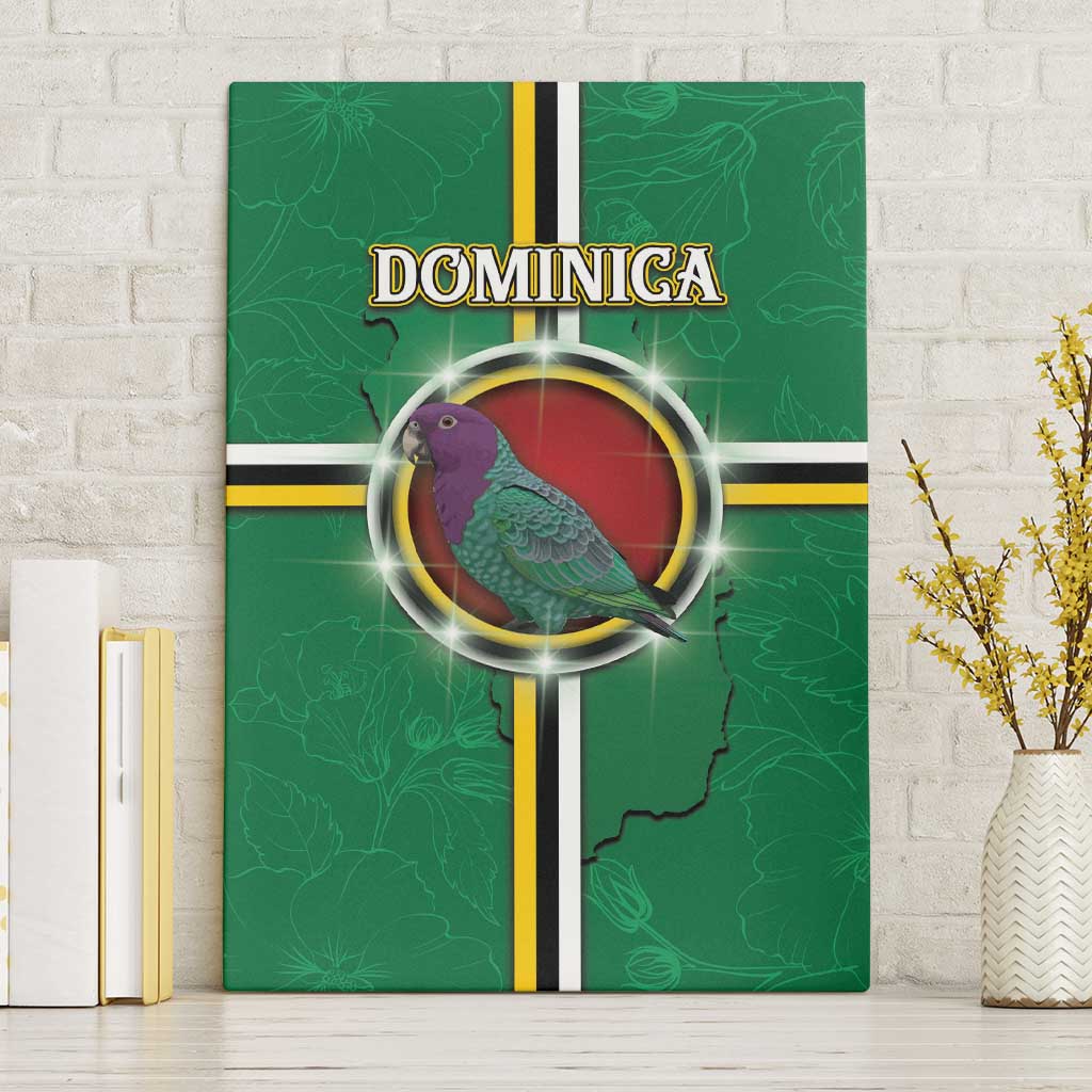 Dominica Canvas Wall Art Sisserou Parrot With Hibiscus Patterns - Wonder Print Shop