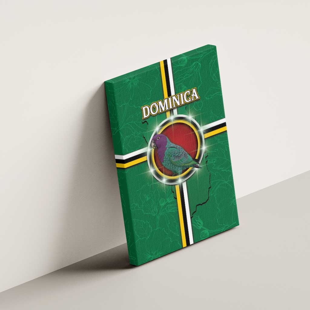 Dominica Canvas Wall Art Sisserou Parrot With Hibiscus Patterns - Wonder Print Shop