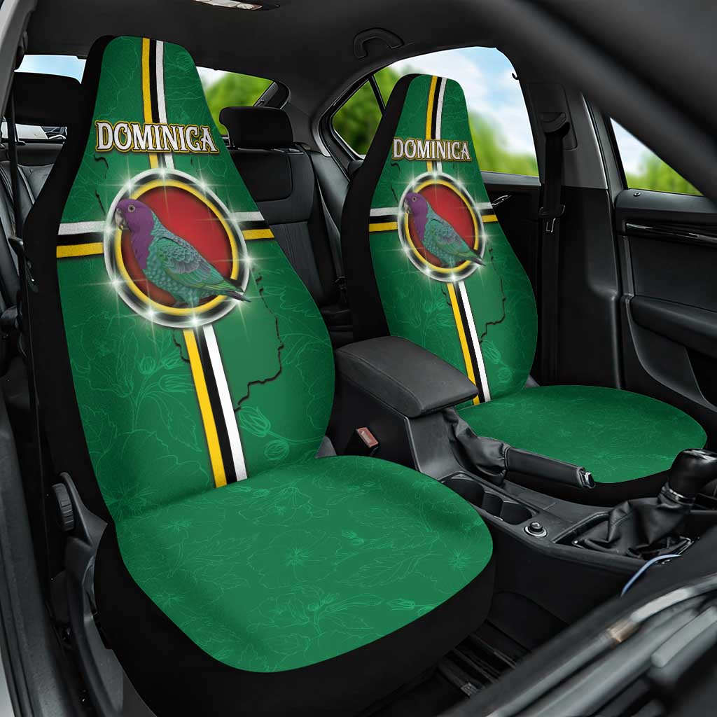 Dominica Car Seat Cover Sisserou Parrot With Hibiscus Patterns - Wonder Print Shop