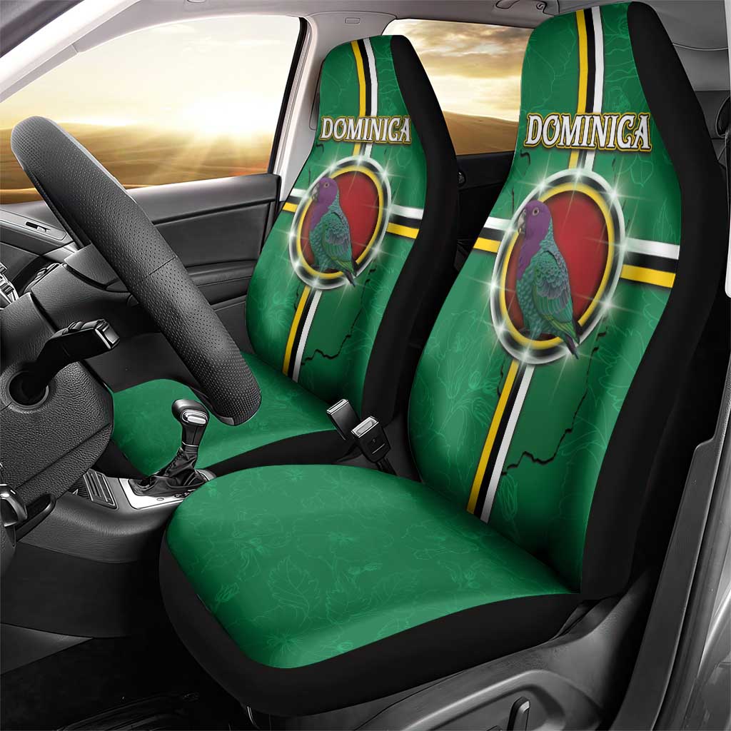 Dominica Car Seat Cover Sisserou Parrot With Hibiscus Patterns - Wonder Print Shop