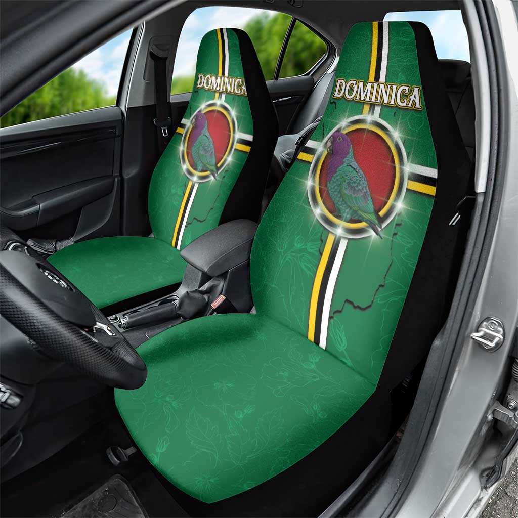 Dominica Car Seat Cover Sisserou Parrot With Hibiscus Patterns - Wonder Print Shop