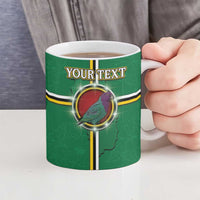 Personalized Dominica Ceramic Mug Sisserou Parrot With Hibiscus Patterns - Wonder Print Shop