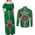 Personalized Dominica Couples Matching Off Shoulder Maxi Dress and Long Sleeve Button Shirt Sisserou Parrot With Hibiscus Patterns - Wonder Print Shop