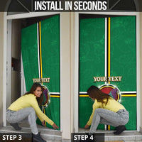 Personalized Dominica Door Cover Sisserou Parrot With Hibiscus Patterns - Wonder Print Shop