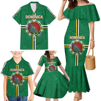 Personalized Dominica Family Matching Mermaid Dress and Hawaiian Shirt Sisserou Parrot With Hibiscus Patterns - Wonder Print Shop