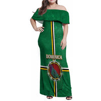 Personalized Dominica Family Matching Off Shoulder Maxi Dress and Hawaiian Shirt Sisserou Parrot With Hibiscus Patterns - Wonder Print Shop