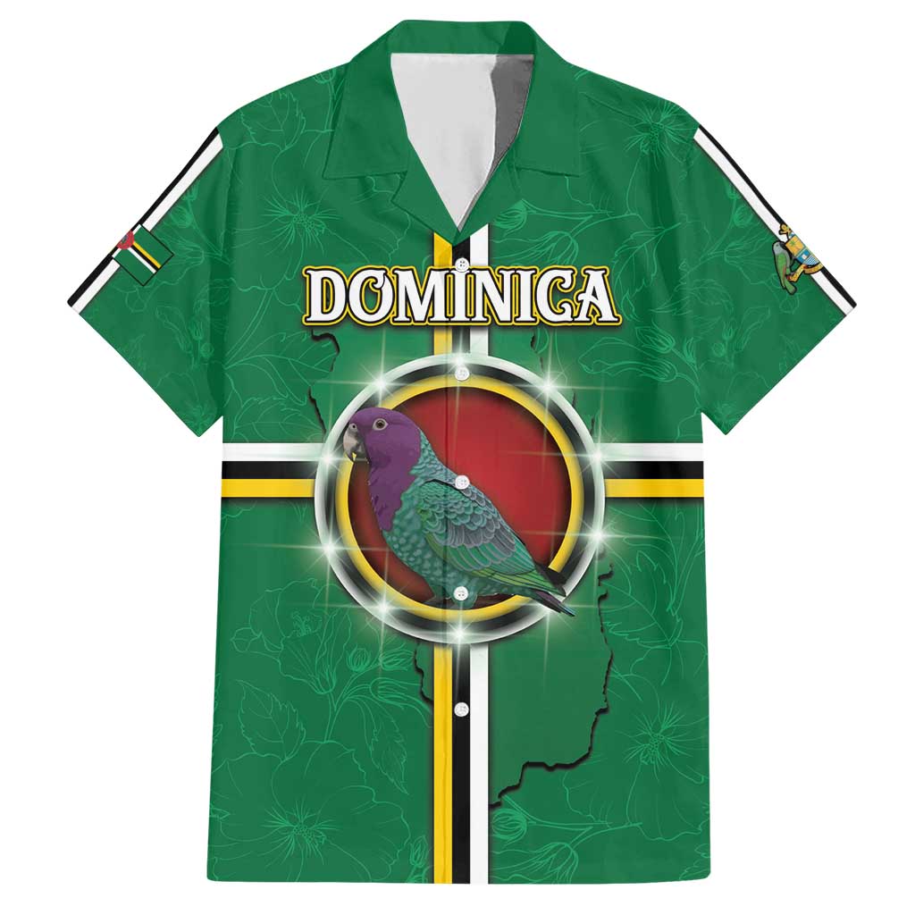 Personalized Dominica Family Matching Short Sleeve Bodycon Dress and Hawaiian Shirt Sisserou Parrot With Hibiscus Patterns - Wonder Print Shop