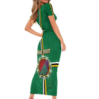 Personalized Dominica Family Matching Short Sleeve Bodycon Dress and Hawaiian Shirt Sisserou Parrot With Hibiscus Patterns - Wonder Print Shop