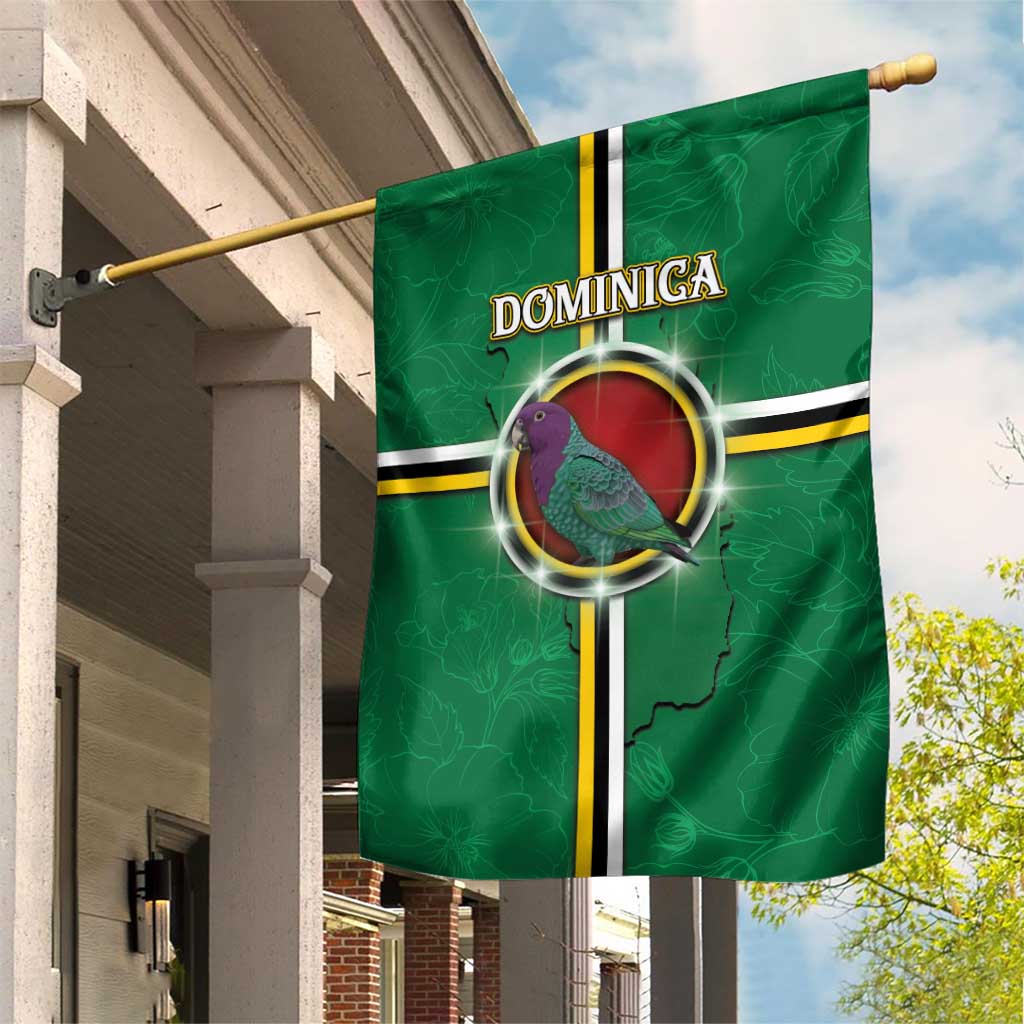 Dominica Garden Flag Sisserou Parrot With Hibiscus Patterns - Wonder Print Shop