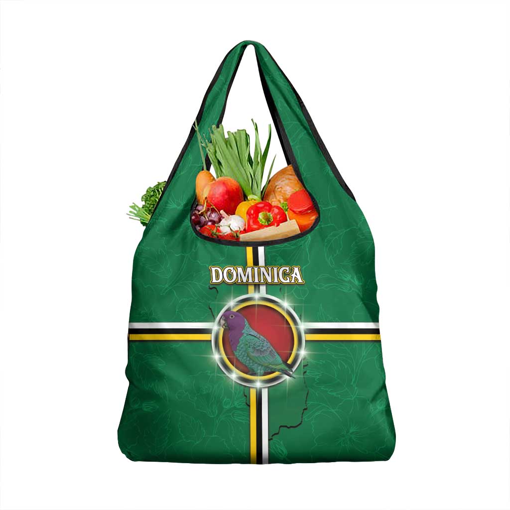 Dominica Grocery Bag Sisserou Parrot With Hibiscus Patterns - Wonder Print Shop