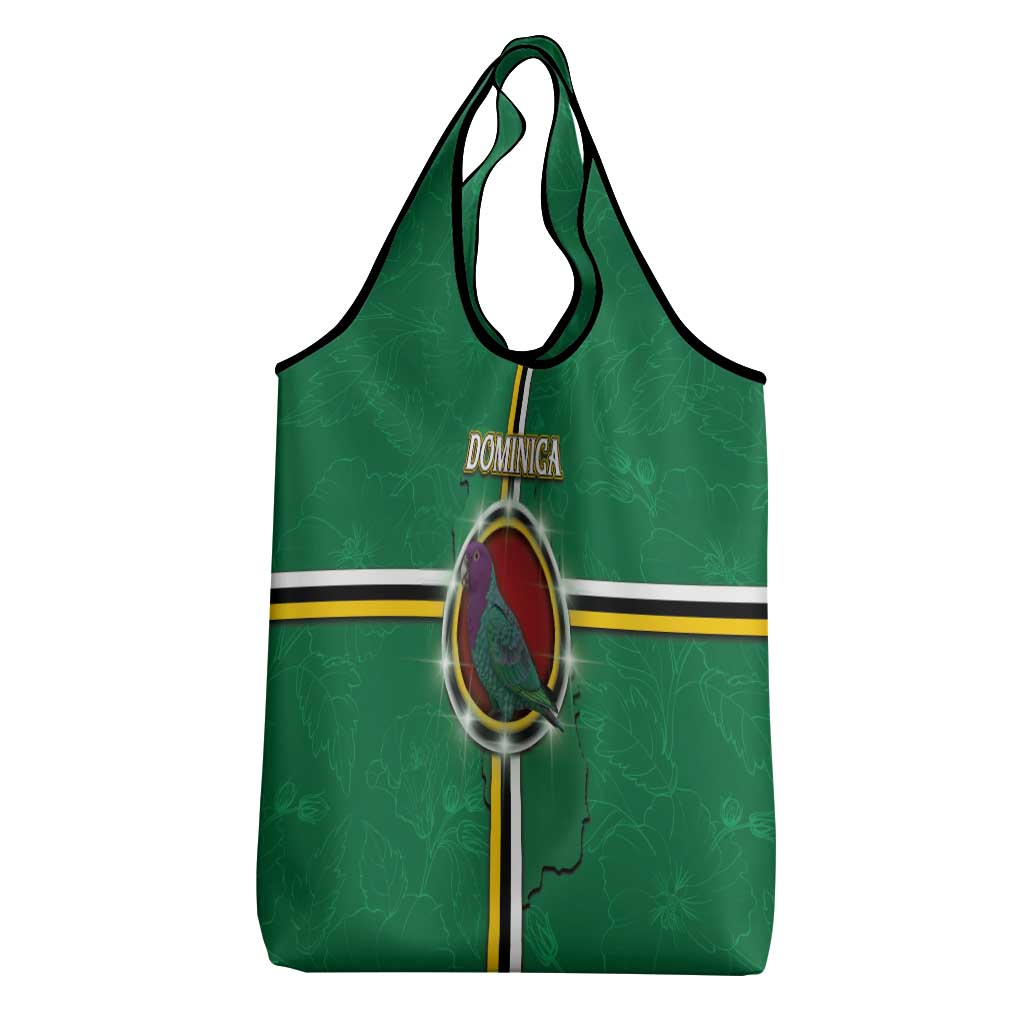 Dominica Grocery Bag Sisserou Parrot With Hibiscus Patterns - Wonder Print Shop