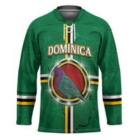 Personalized Dominica Hockey Jersey Sisserou Parrot With Hibiscus Patterns - Wonder Print Shop