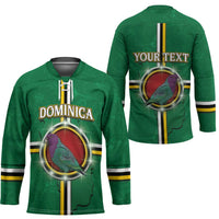 Personalized Dominica Hockey Jersey Sisserou Parrot With Hibiscus Patterns - Wonder Print Shop