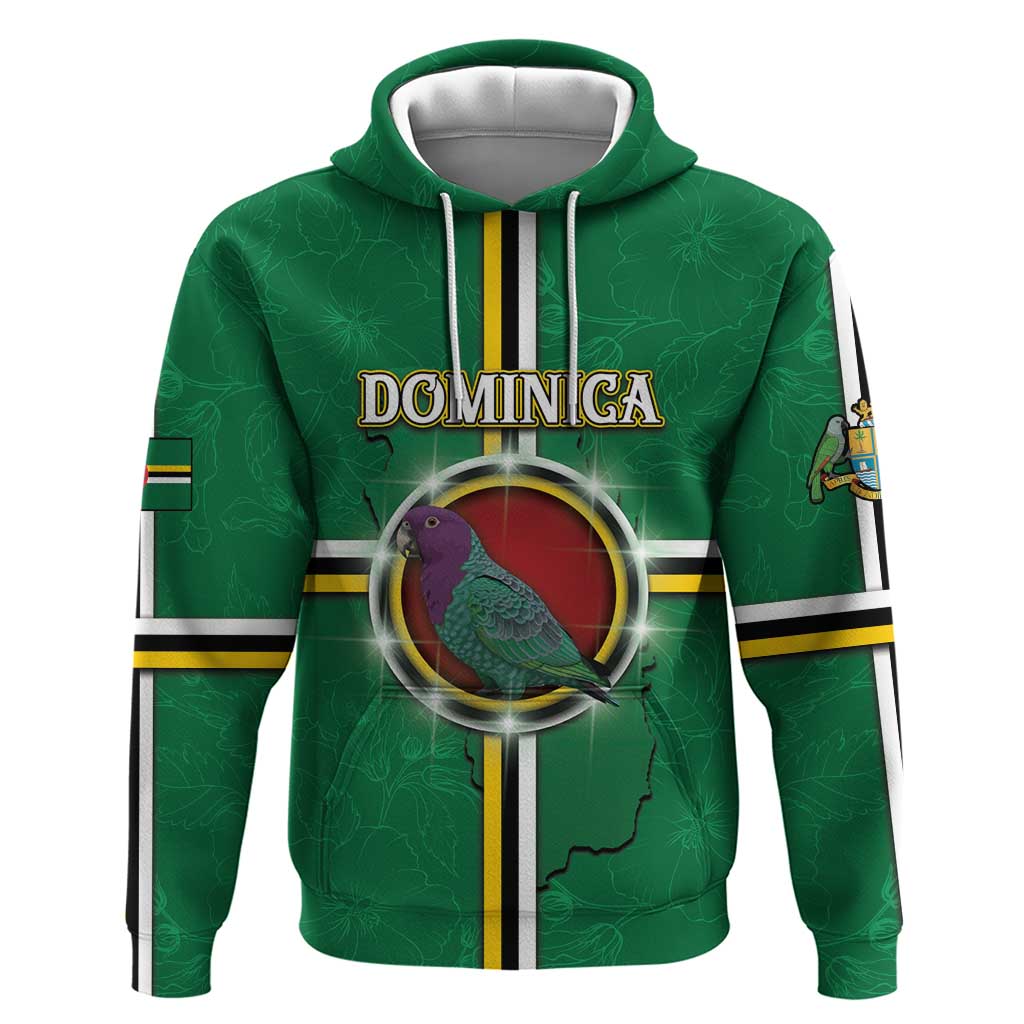 Personalized Dominica Hoodie Sisserou Parrot With Hibiscus Patterns - Wonder Print Shop