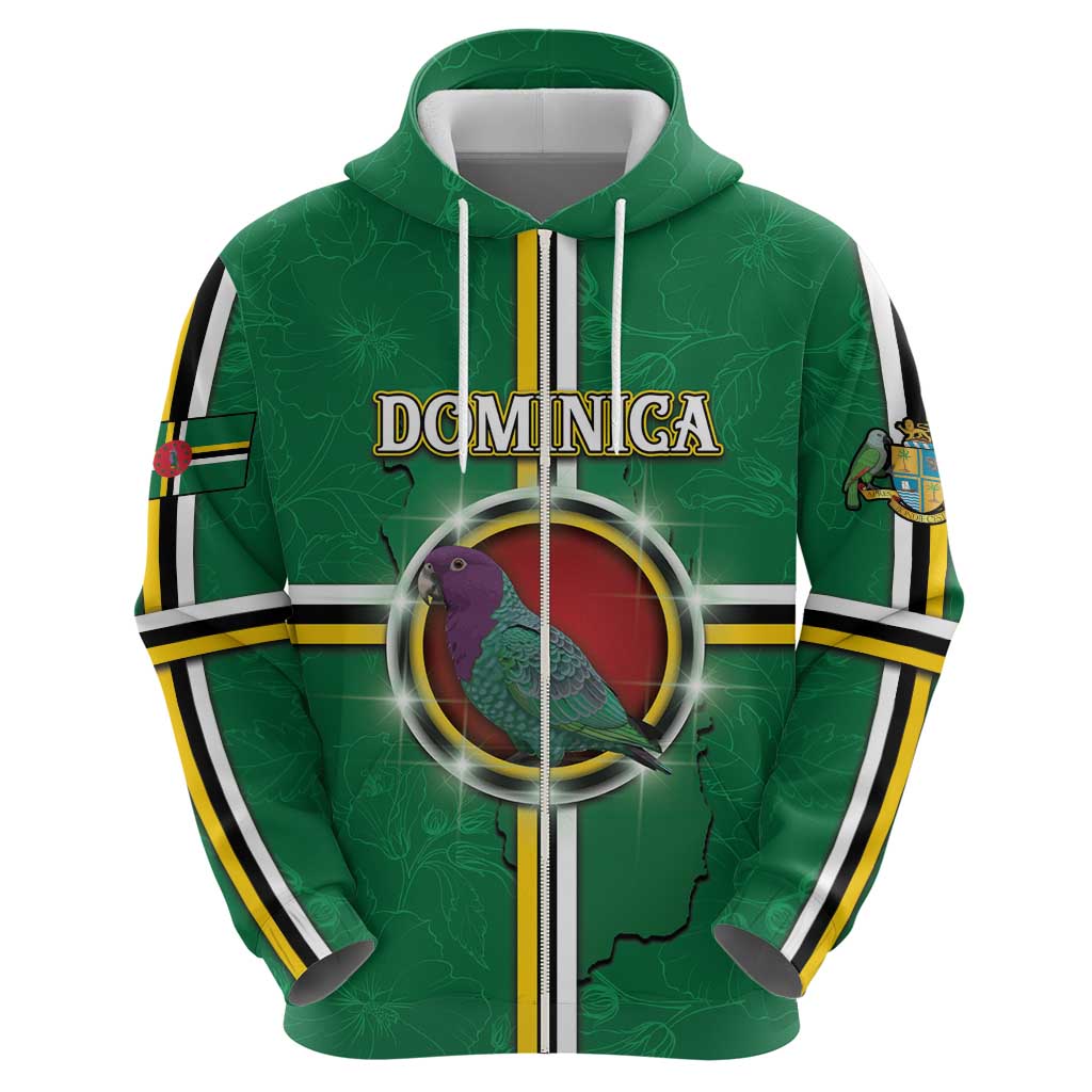 Personalized Dominica Hoodie Sisserou Parrot With Hibiscus Patterns - Wonder Print Shop