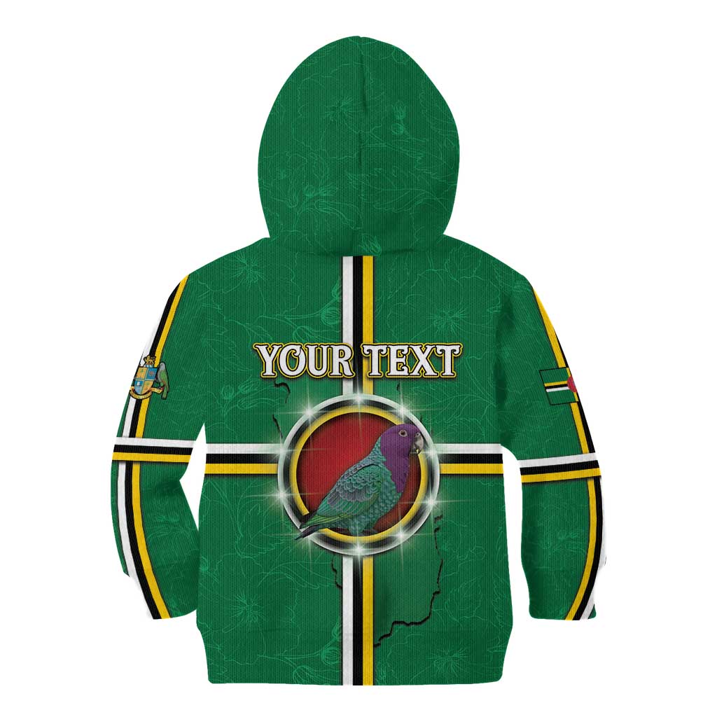 Personalized Dominica Kid Hoodie Sisserou Parrot With Hibiscus Patterns - Wonder Print Shop