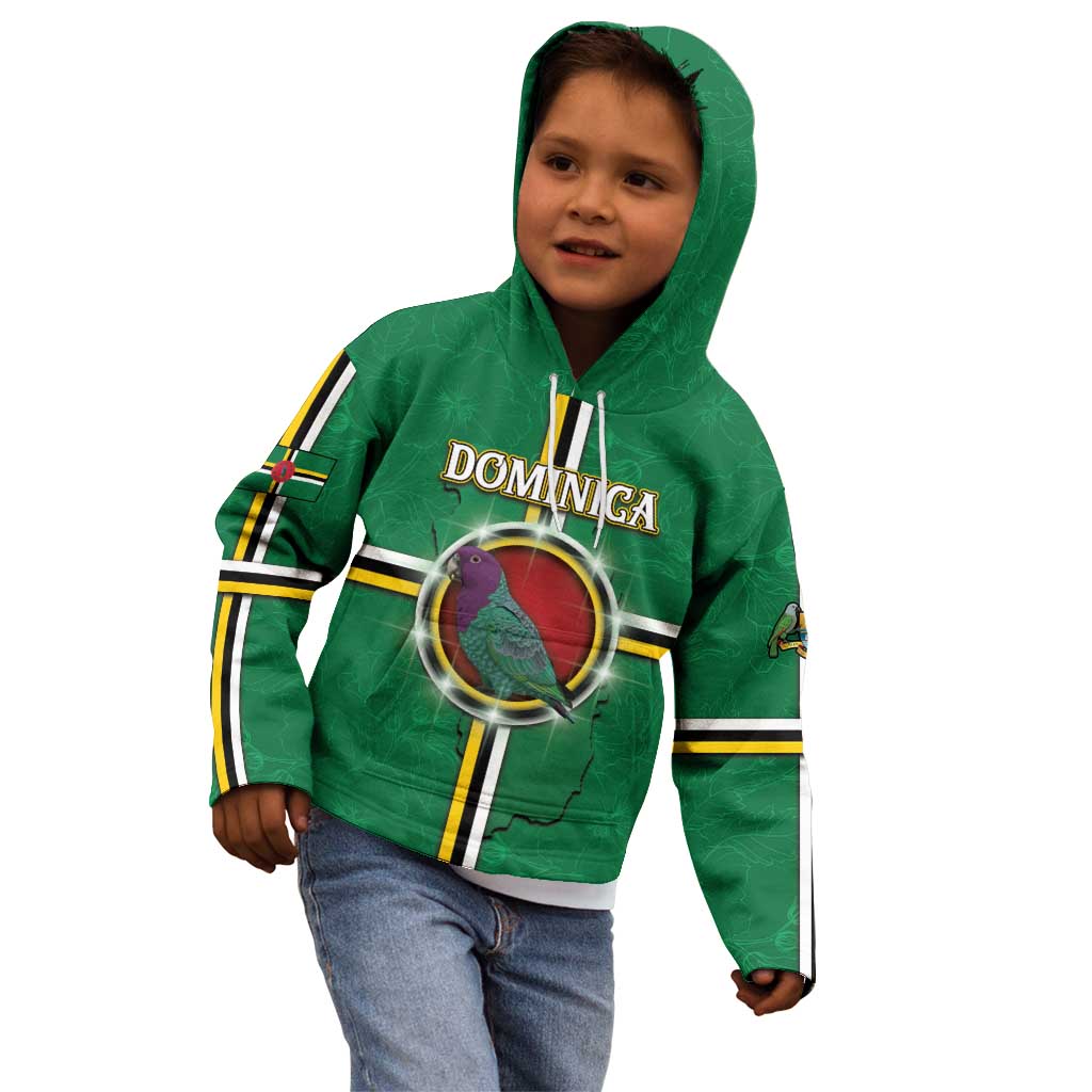 Personalized Dominica Kid Hoodie Sisserou Parrot With Hibiscus Patterns - Wonder Print Shop