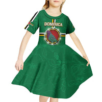 Personalized Dominica Kid Short Sleeve Dress Sisserou Parrot With Hibiscus Patterns - Wonder Print Shop