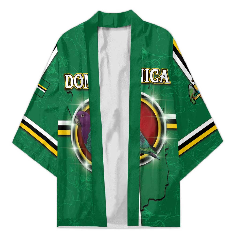 Personalized Dominica Kimono Sisserou Parrot With Hibiscus Patterns - Wonder Print Shop