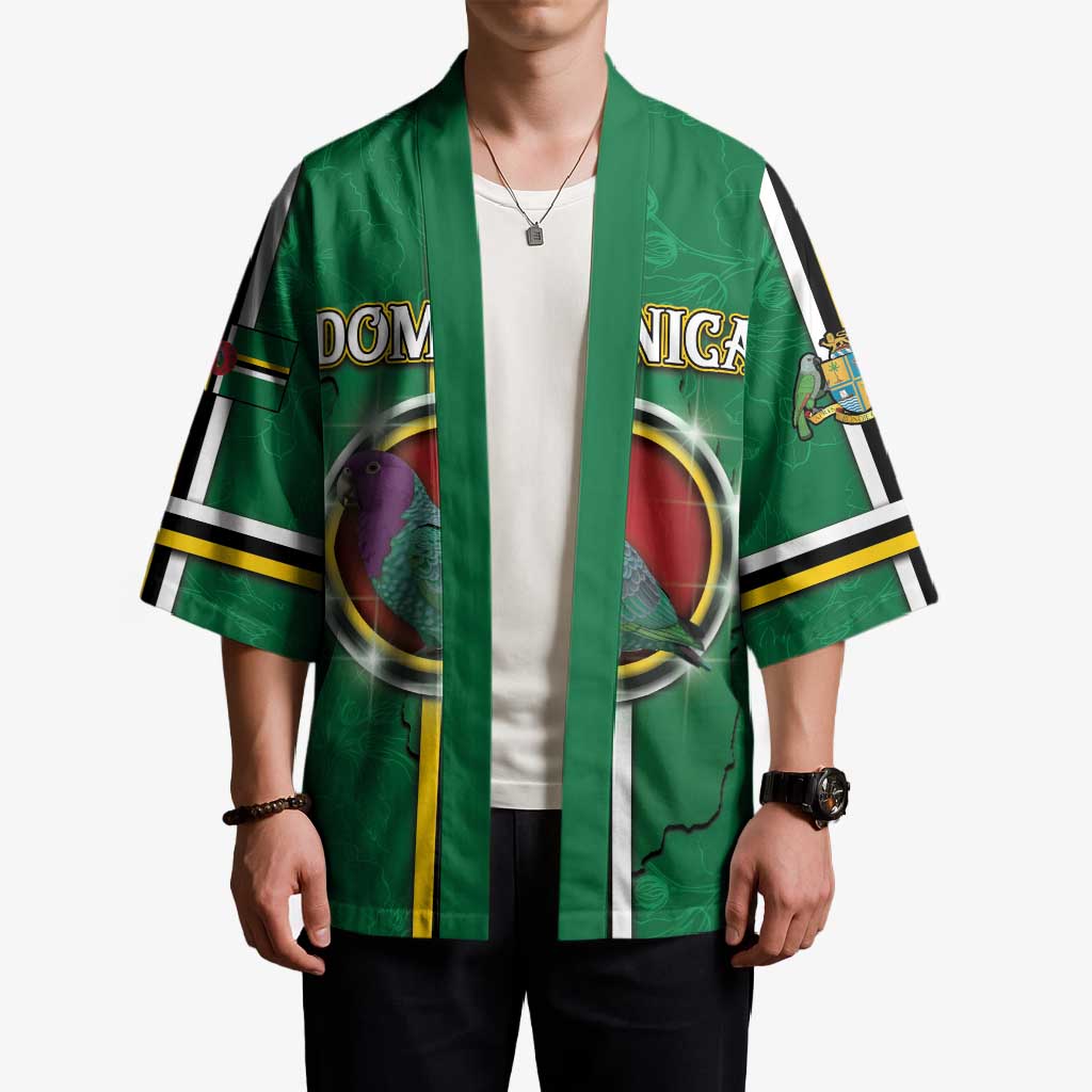 Personalized Dominica Kimono Sisserou Parrot With Hibiscus Patterns - Wonder Print Shop