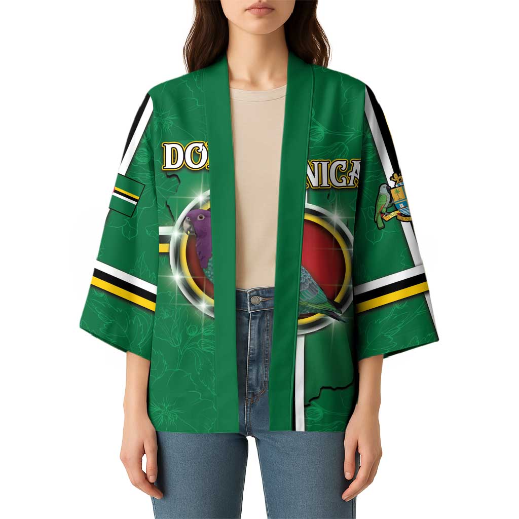Personalized Dominica Kimono Sisserou Parrot With Hibiscus Patterns - Wonder Print Shop