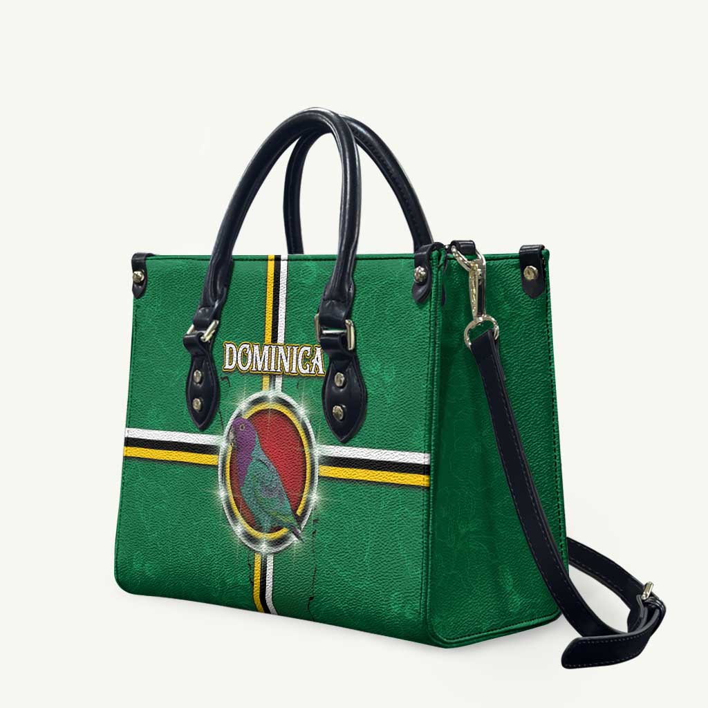 Dominica Leather Bag Sisserou Parrot With Hibiscus Patterns - Wonder Print Shop