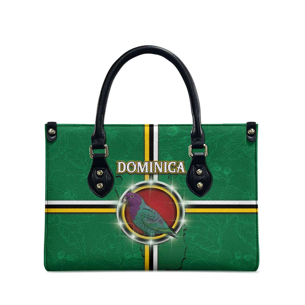 Dominica Leather Bag Sisserou Parrot With Hibiscus Patterns - Wonder Print Shop
