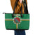 Dominica Leather Tote Bag Sisserou Parrot With Hibiscus Patterns - Wonder Print Shop