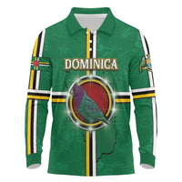 Personalized Dominica Long Sleeve Polo Shirt Sisserou Parrot With Hibiscus Patterns - Wonder Print Shop