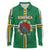 Personalized Dominica Long Sleeve Polo Shirt Sisserou Parrot With Hibiscus Patterns - Wonder Print Shop