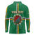 Personalized Dominica Long Sleeve Polo Shirt Sisserou Parrot With Hibiscus Patterns - Wonder Print Shop