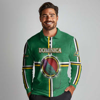 Personalized Dominica Long Sleeve Polo Shirt Sisserou Parrot With Hibiscus Patterns - Wonder Print Shop